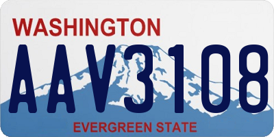 WA license plate AAV3108
