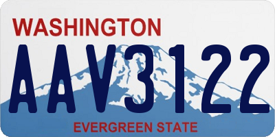 WA license plate AAV3122