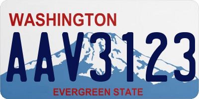 WA license plate AAV3123