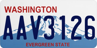 WA license plate AAV3126