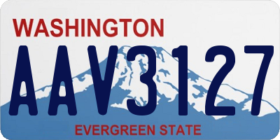 WA license plate AAV3127