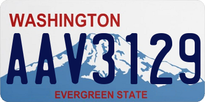 WA license plate AAV3129