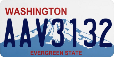 WA license plate AAV3132