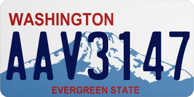WA license plate AAV3147