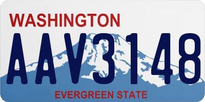 WA license plate AAV3148