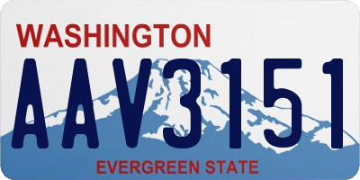 WA license plate AAV3151