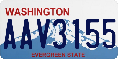 WA license plate AAV3155