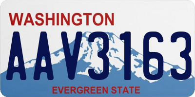 WA license plate AAV3163
