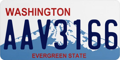 WA license plate AAV3166