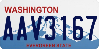 WA license plate AAV3167