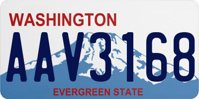 WA license plate AAV3168