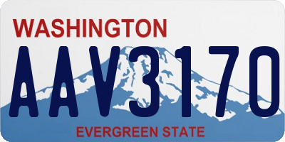WA license plate AAV3170