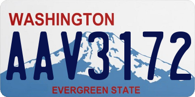 WA license plate AAV3172