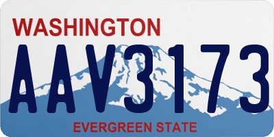 WA license plate AAV3173