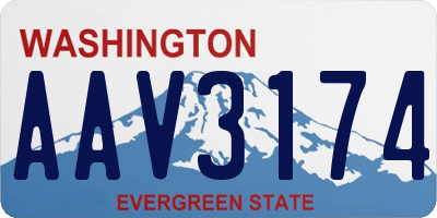 WA license plate AAV3174