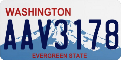 WA license plate AAV3178
