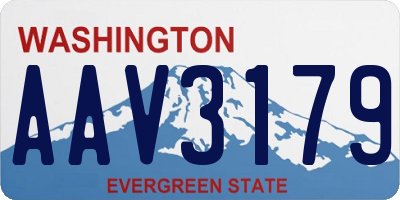 WA license plate AAV3179