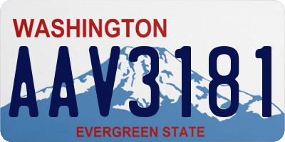 WA license plate AAV3181