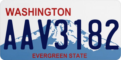 WA license plate AAV3182