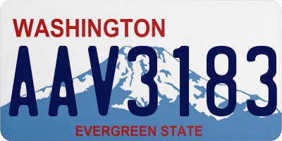 WA license plate AAV3183