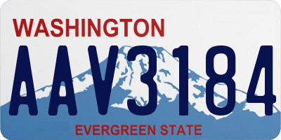 WA license plate AAV3184