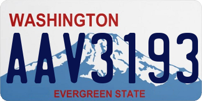 WA license plate AAV3193