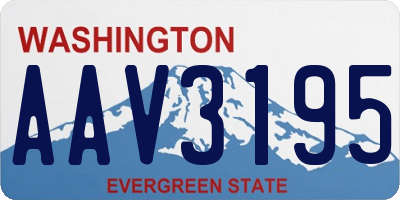 WA license plate AAV3195