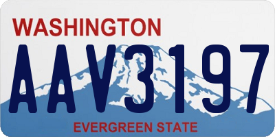 WA license plate AAV3197