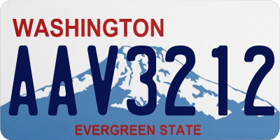 WA license plate AAV3212