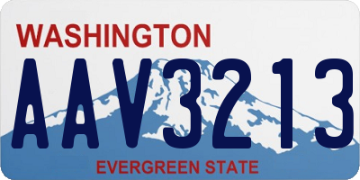 WA license plate AAV3213