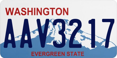 WA license plate AAV3217