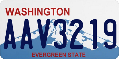 WA license plate AAV3219