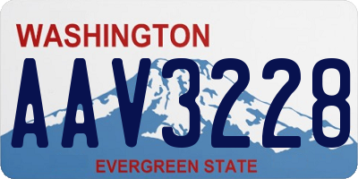 WA license plate AAV3228