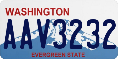 WA license plate AAV3232