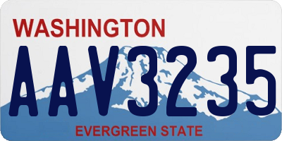WA license plate AAV3235