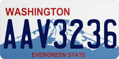 WA license plate AAV3236