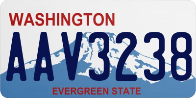 WA license plate AAV3238