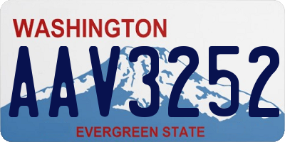 WA license plate AAV3252