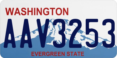 WA license plate AAV3253