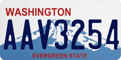WA license plate AAV3254