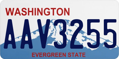 WA license plate AAV3255