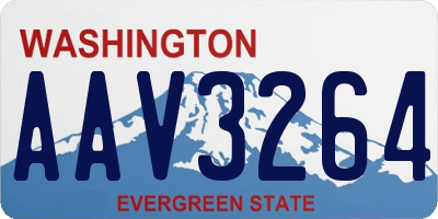 WA license plate AAV3264