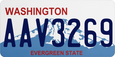 WA license plate AAV3269