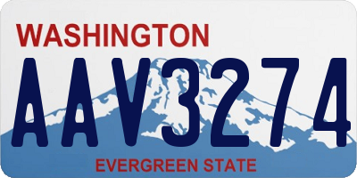 WA license plate AAV3274
