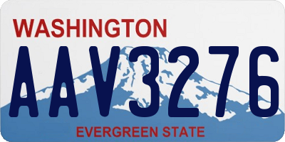 WA license plate AAV3276