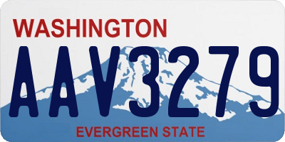 WA license plate AAV3279