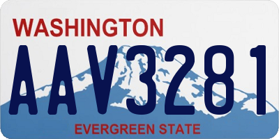 WA license plate AAV3281