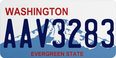 WA license plate AAV3283