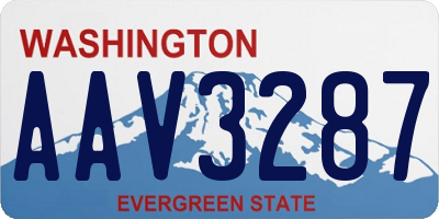 WA license plate AAV3287