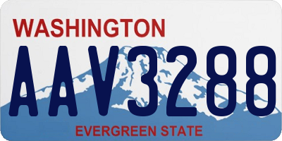 WA license plate AAV3288